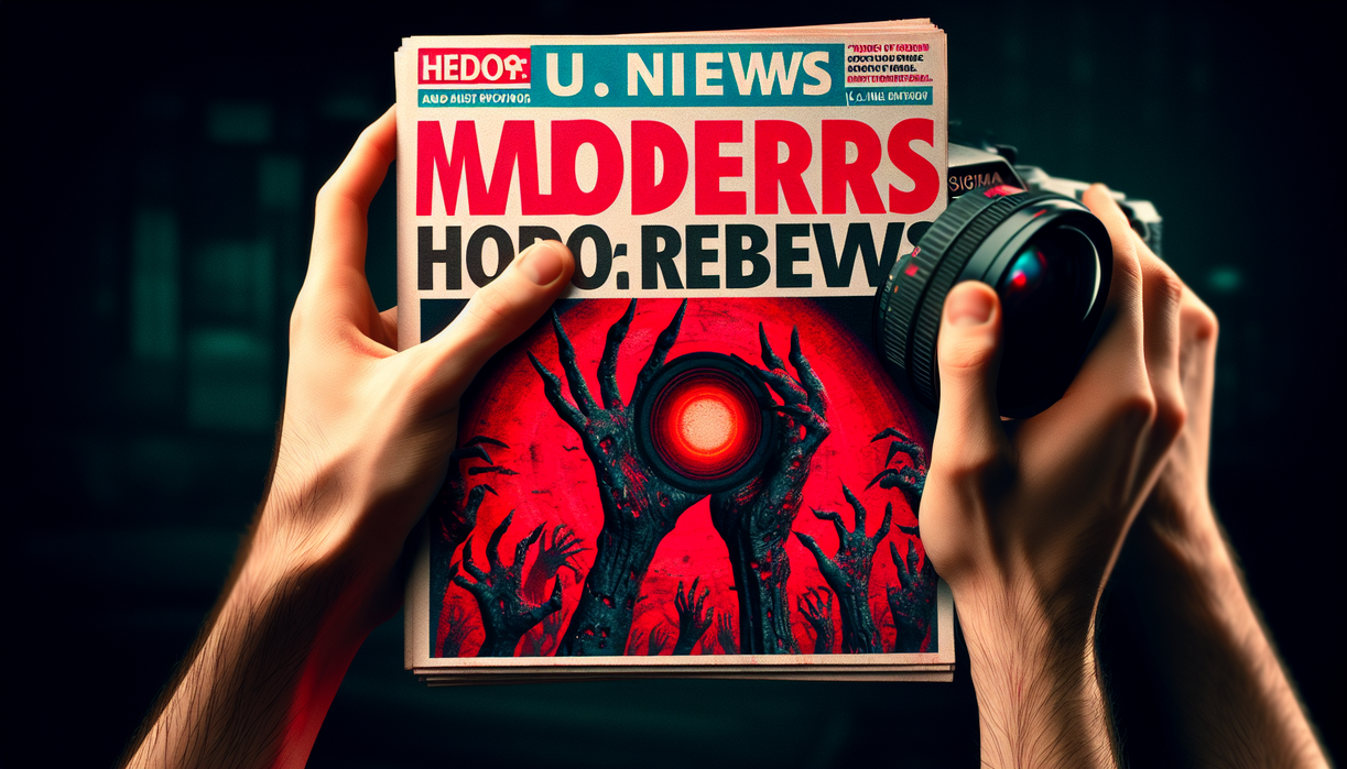 alt_text: "Cover art: Modern Horror Reboots, U.S. News highlighted in shocking red headlines."