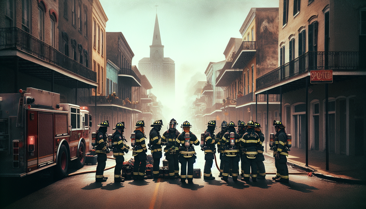 # alt_text "Flames rise on Eight Street as firefighters work with focus and resolve to control the blaze."