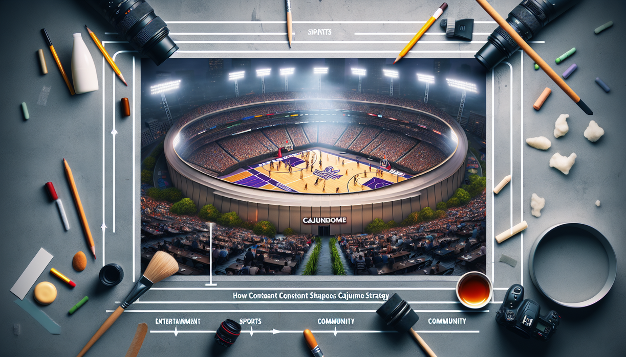 alt_text: "Cajundome strategy influenced by content context: entertainment, sports, and community events."