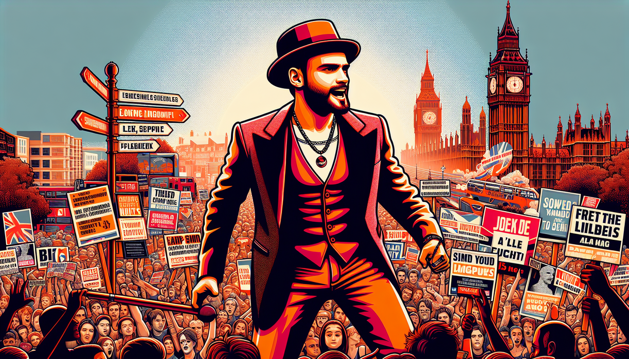 alt_text: Concert poster titled "The Context War Around Kanye at Wireless" with abstract graphics.